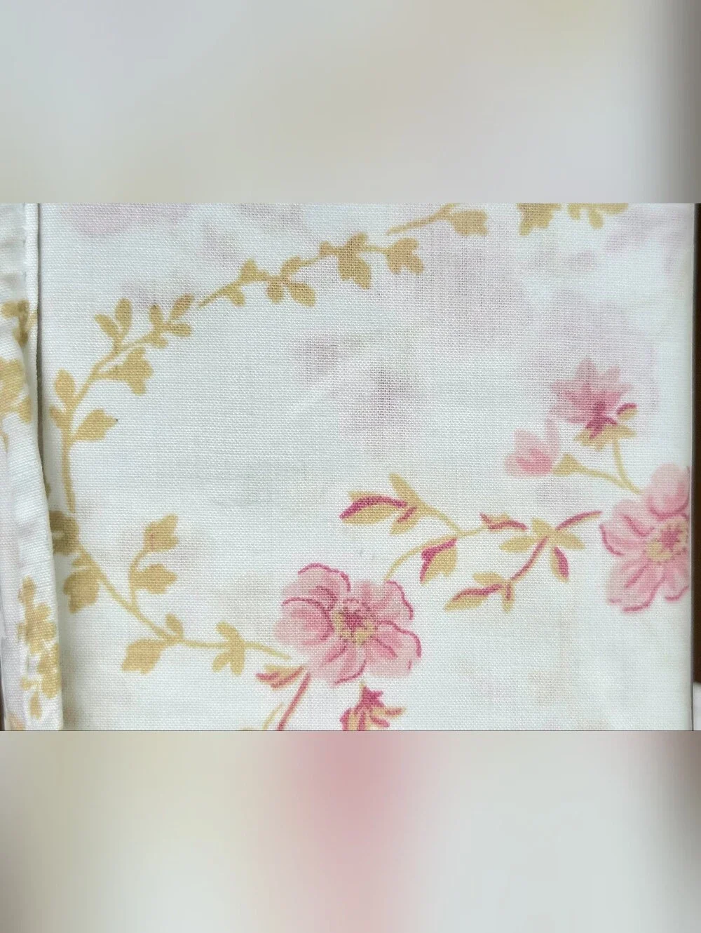 Shabby Chic Rachel Ashwell Cotton QUEEN sheet set Pink Floral Leaf Vines NEW